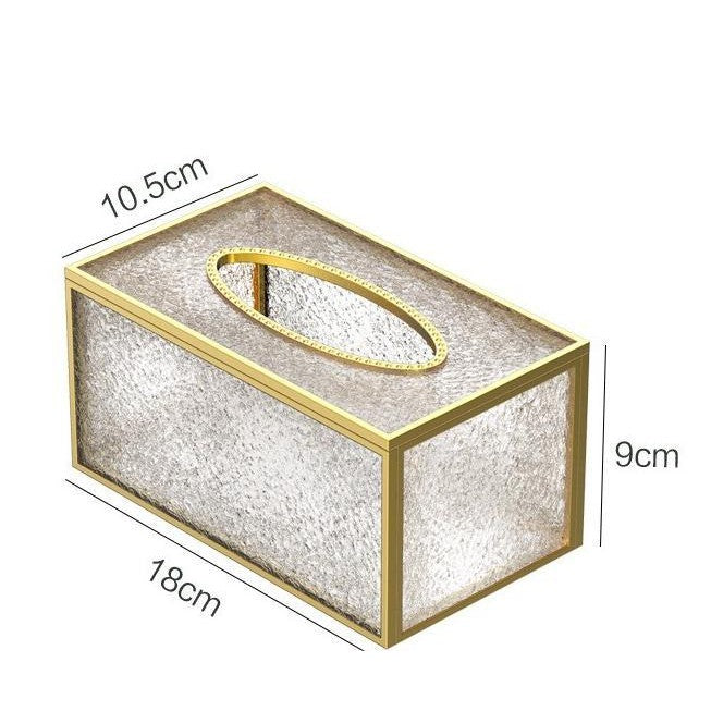 Shoclassyshop High-end light luxury style high aesthetic tissue box desktop waterproof creative glass tissue holder