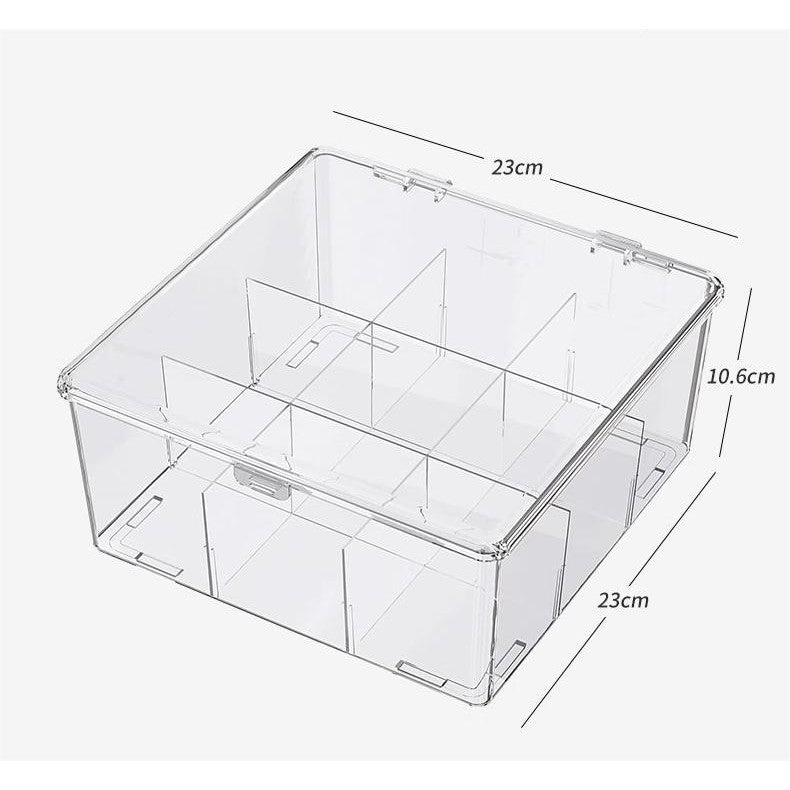 Shopclassyshop Transparent lid dust-proof and moisture-proof acrylic 9-grid storage box for Pokemon cards and beads