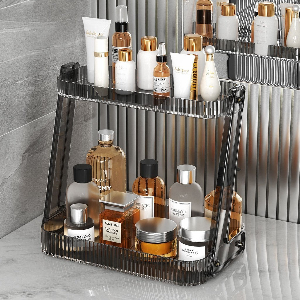 Shopclassyshop ins style kitchen organizer double-layer shelves desktop multi-functional bathroom cosmetics storage rack