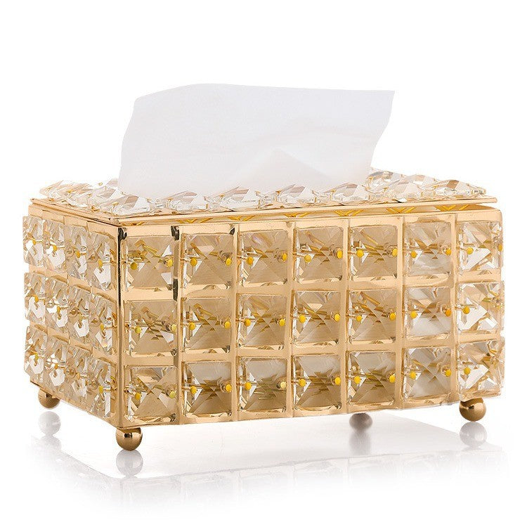 Shopclassyshop Home High-end exquisite metal crystal tissue holder