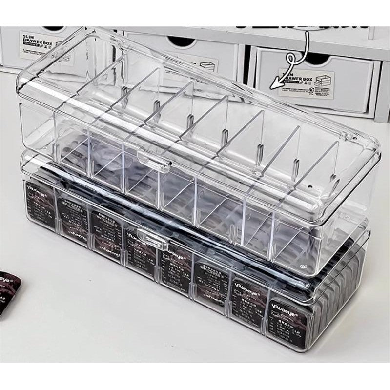 Shopclassyshop Acrylic PET Flip-cover partition daily disposable colored contact lens storage box
