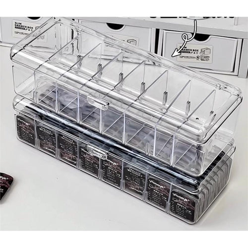 Acrylic PET Flip-cover partition daily disposable colored contact lens storage box