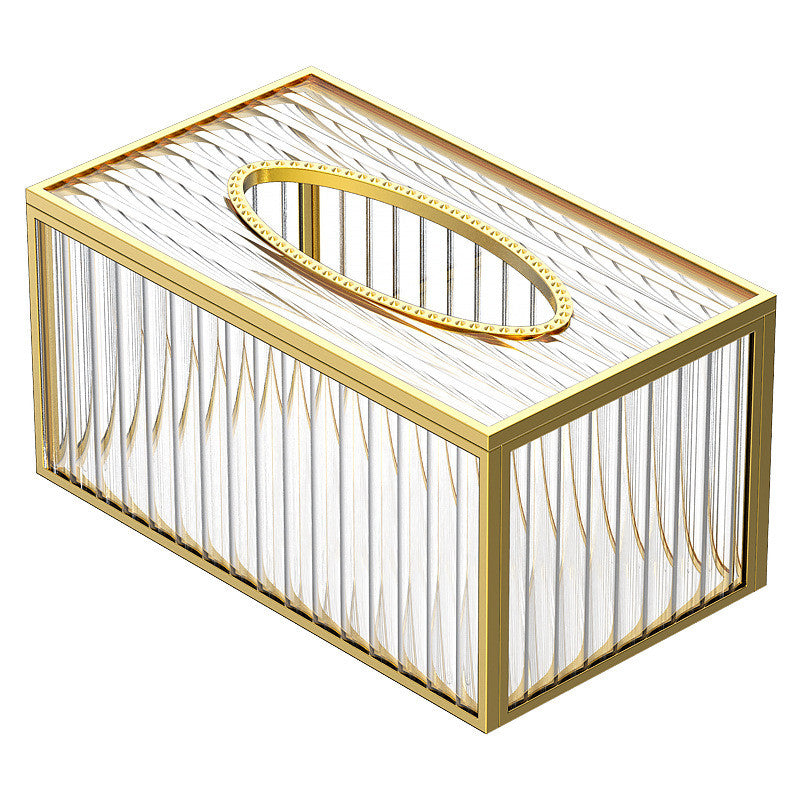 Shoclassyshop High-end light luxury style high aesthetic tissue box desktop waterproof creative glass tissue holder