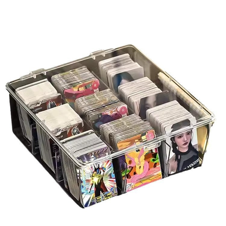Shopclassyshop Transparent lid dust-proof and moisture-proof acrylic 9-grid storage box for Pokemon cards and beads