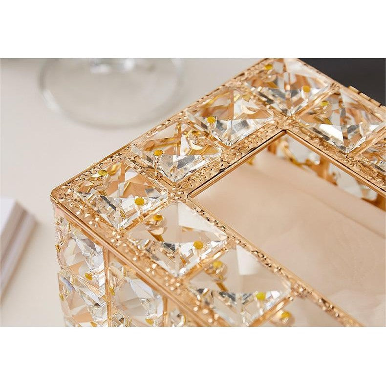 Shopclassyshop Home High-end exquisite metal crystal tissue holder