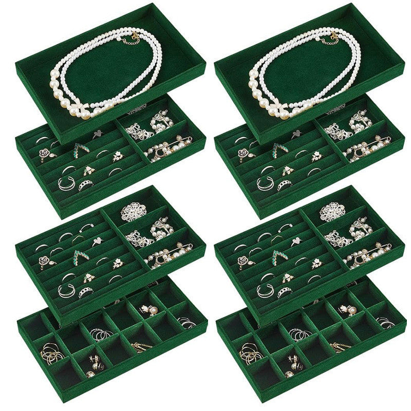Shopclassyshop 18 Compartment Jewelry Box Velvet Ring Earrings Empty Plate Display Tray customize