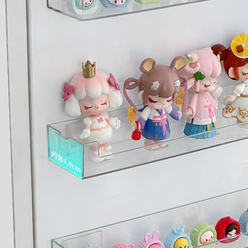 ShopClassyShop display transparent acrylic wall-mounted storage rack figure Toy wall display strip plastic figurine