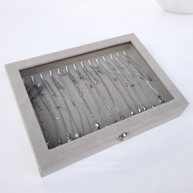 Shopclassyshop Large Compartment Jewelry Box Velvet Ring Earrings Plate Display Jewelry Organizer
