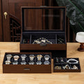 Shopclassyshop walnut wood grain watch jewelry integgrated storage box watch organizer storage box