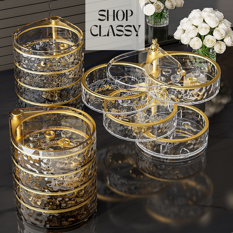 Shopclassyshop Rotation Multifunctional Jewelry Organizer Storage Box Earring Watch Necklace Rack