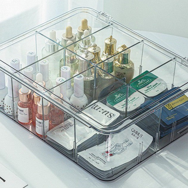 Shopclassy Transparent Desktop Dresser panty Bra Case Skincare Product Tea bags coffee variety Organizer Storage box