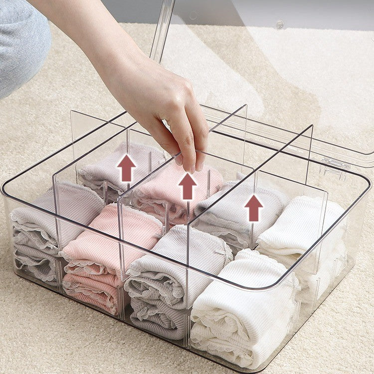 Shopclassy Transparent Desktop Dresser panty Bra Case Skincare Product Tea bags coffee variety Organizer Storage box