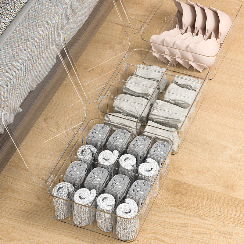 Shopclassy Transparent Desktop Dresser panty Bra Case Skincare Product Tea bags coffee variety Organizer Storage box