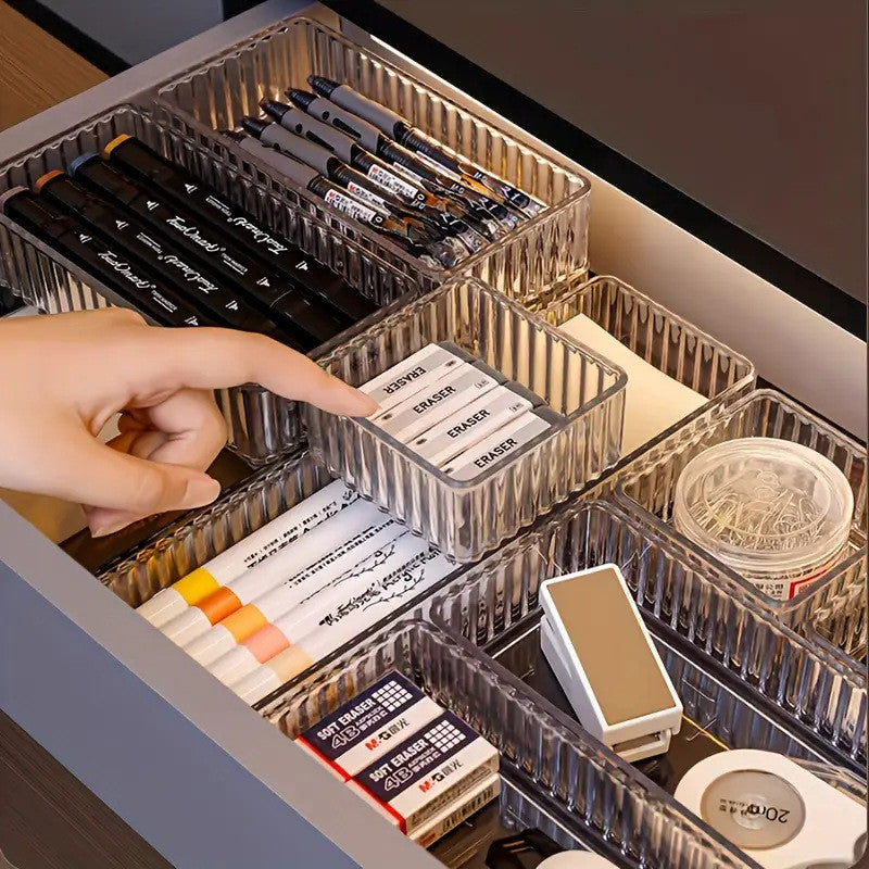 Shopclassyshop Household Drawer Built-in Cosmetics Storage Box Drawer Divider desk stationery Skincare Organizer Storage