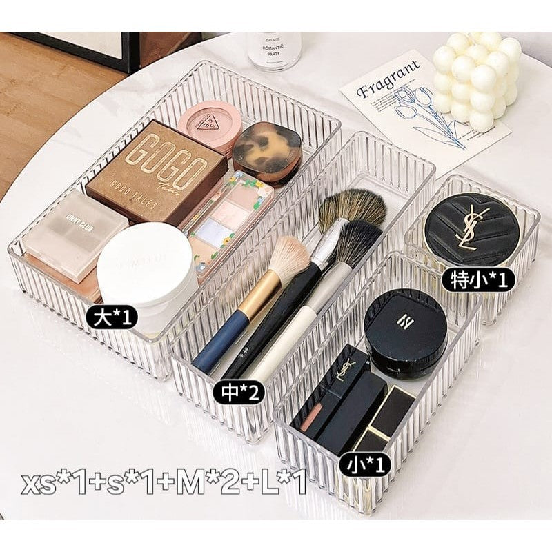 Shopclassyshop Household Drawer Built-in Cosmetics Storage Box Drawer Divider desk stationery Skincare Organizer Storage