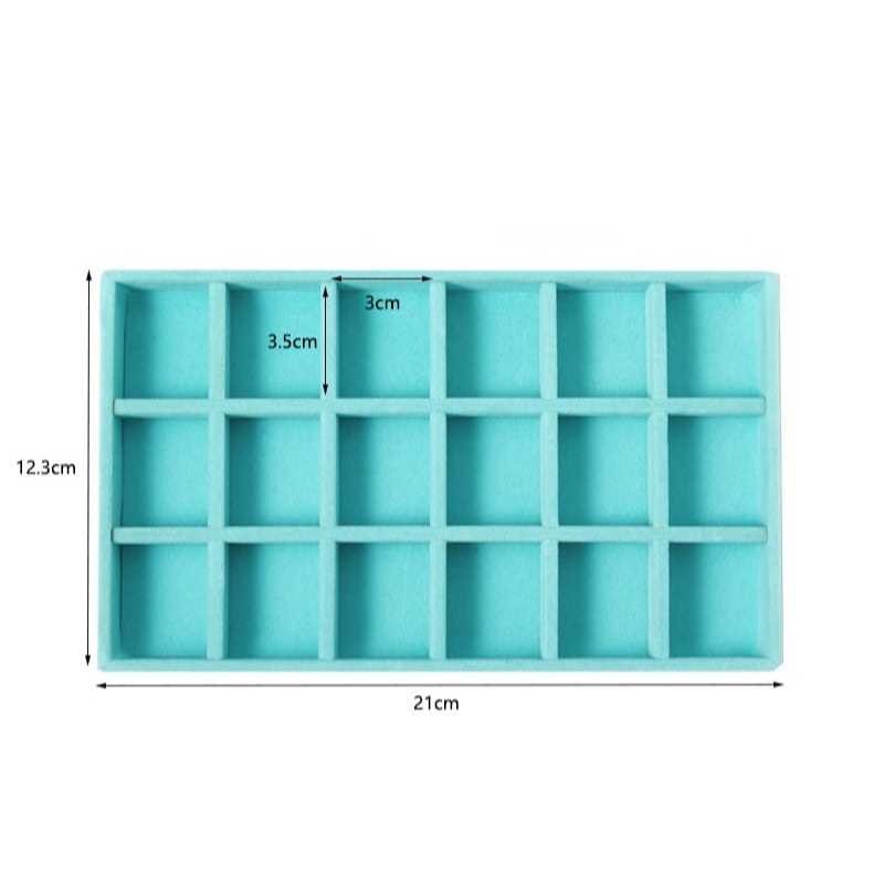 Shopclassy Compartment Jewelry Organizer Storage Box Velvet Ring Earrings Empty Plate Display Box Jewelry Tray customize