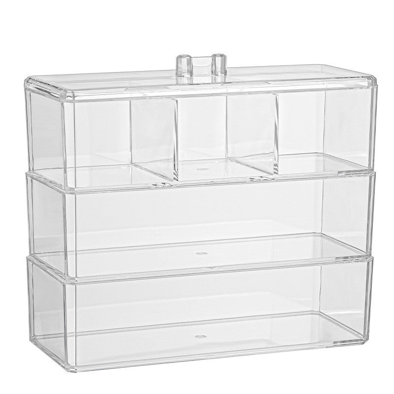 Drawer divider storage box built-in plastic transparent cosmetics organizer tabletop skincare products storage artifact