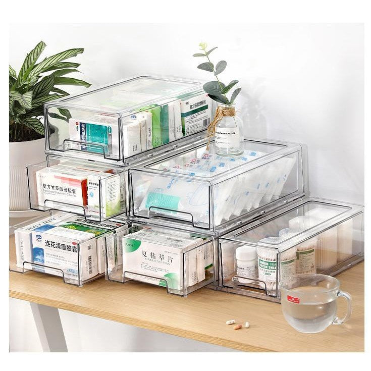 Shopclassyshop Acrylic extra large cosmetics stackable drawer organizer storage box luxury dustproof