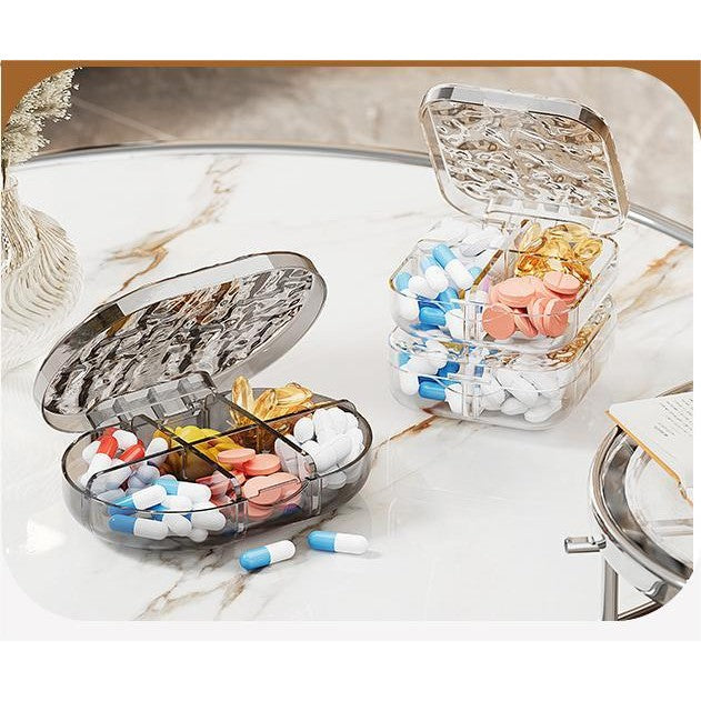 Shopclassyshop Water ripple small jewelry organizer household medicine organizer portable capacity storage pill seal box