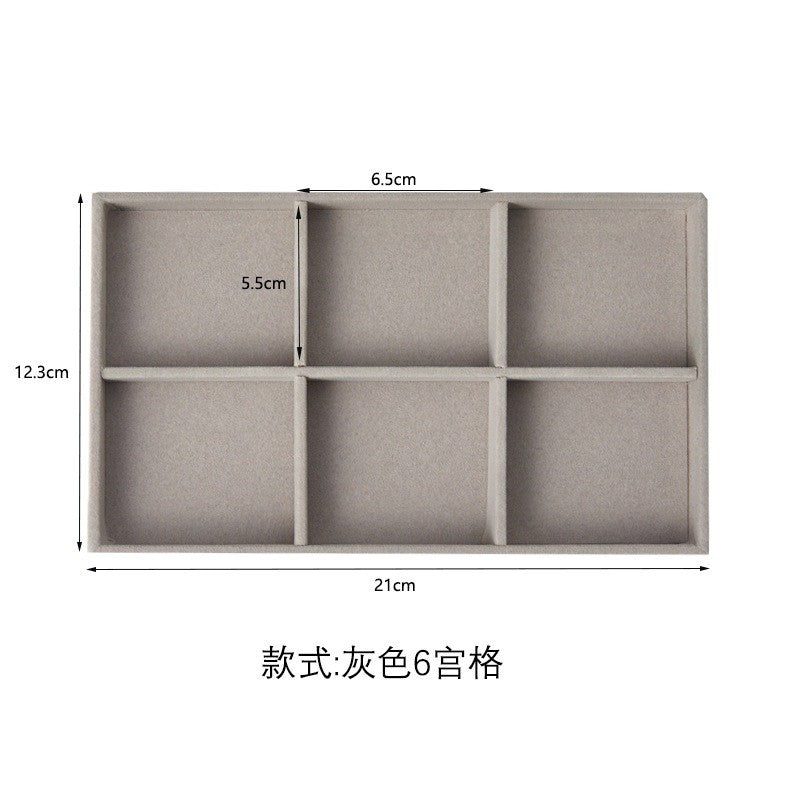 Shopclassy Compartment Jewelry Organizer Storage Box Velvet Ring Earrings Empty Plate Display Box Jewelry Tray customize