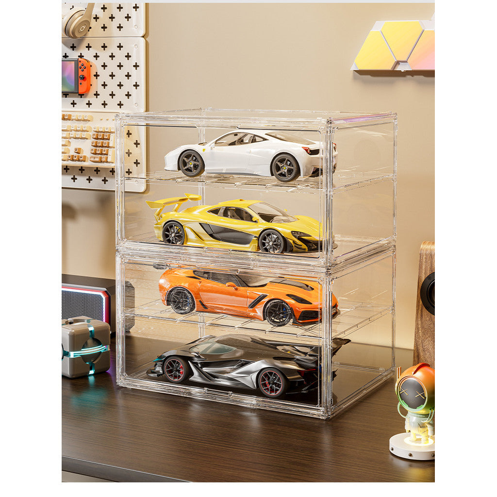 Shopclassyshop 1:12 Toy Car Organizer Display Case Dustproof Storage Box Acrylic Model Transparent