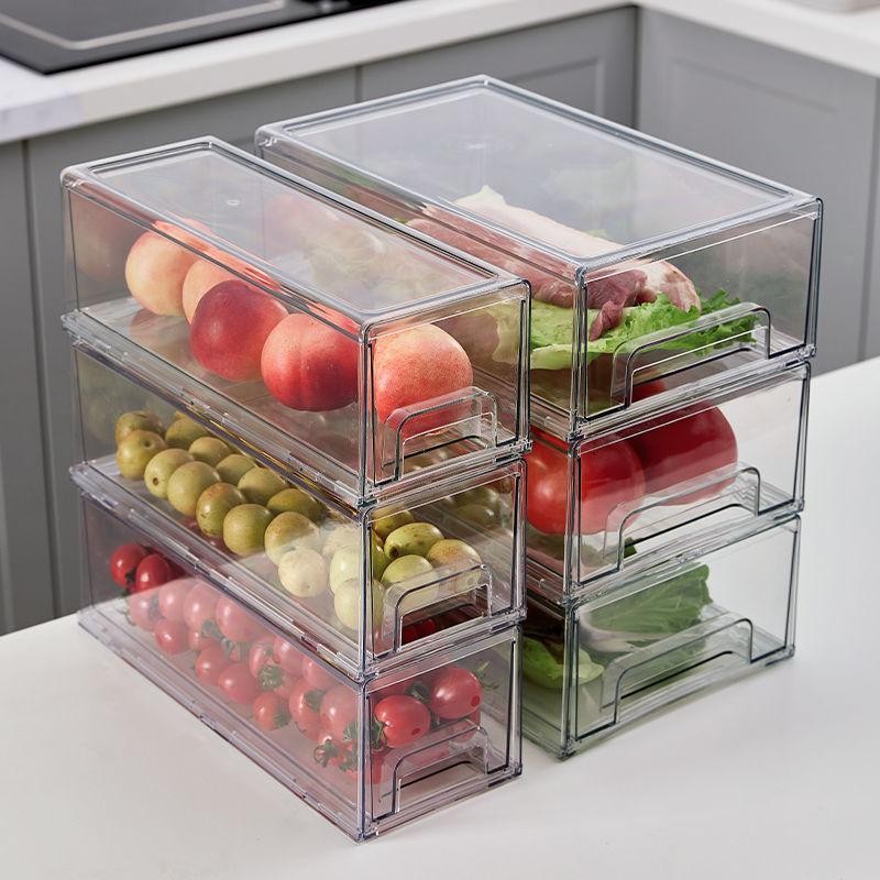 Shopclassyshop Acrylic large Refrigerator for vegetables and fruits stackable drawer fridge organizer storage box