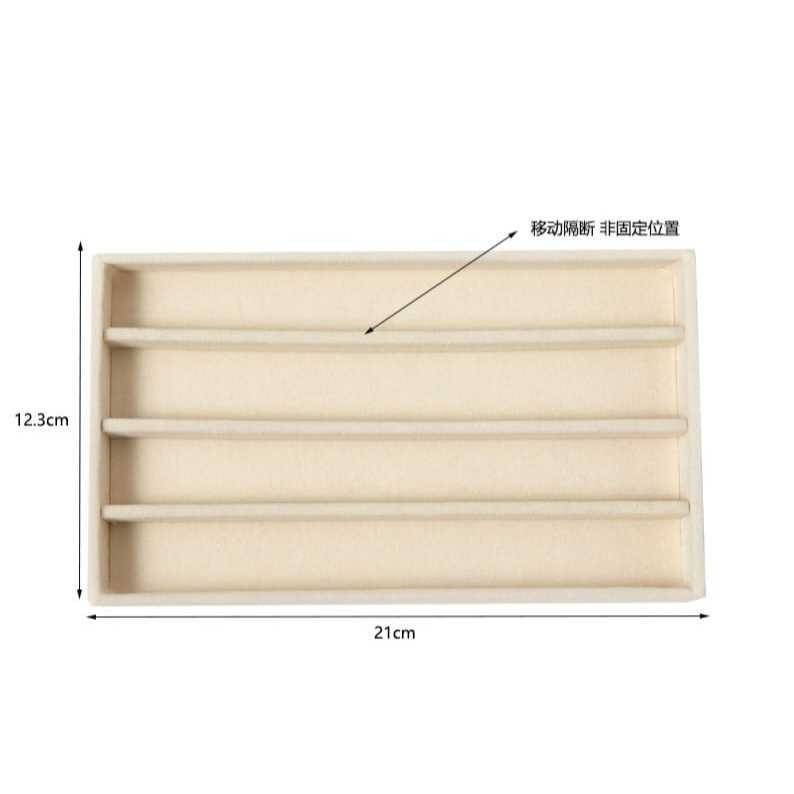 Shopclassy Compartment Jewelry Organizer Storage Box Velvet Ring Earrings Empty Plate Display Box Jewelry Tray customize