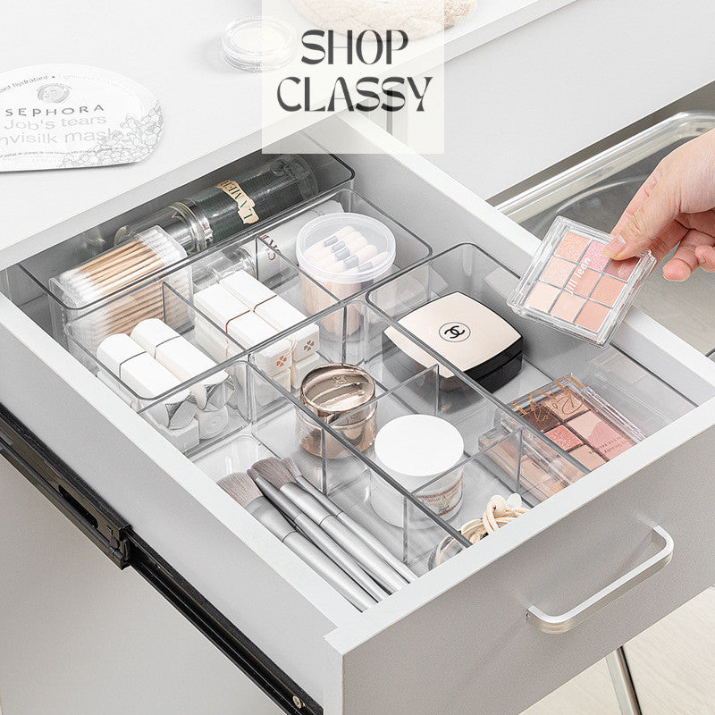 Drawer divider storage box built-in plastic transparent cosmetics organizer tabletop skincare products storage artifact