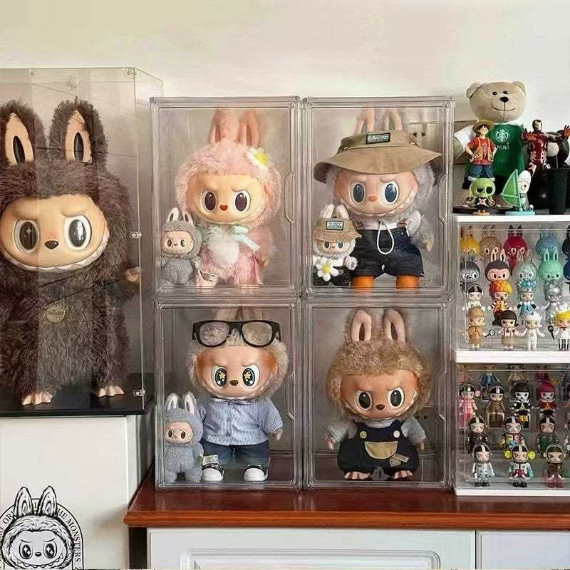 Shopclassyshop Acrylic Labubu Doll plush toy storage display box angel stackable doll dust-proof