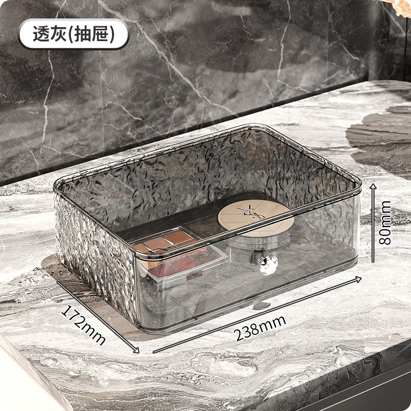 Shopclassyshop water ripples Acrylic storage dustproof Stackable drawer desk Cosmetic Organizer storage box