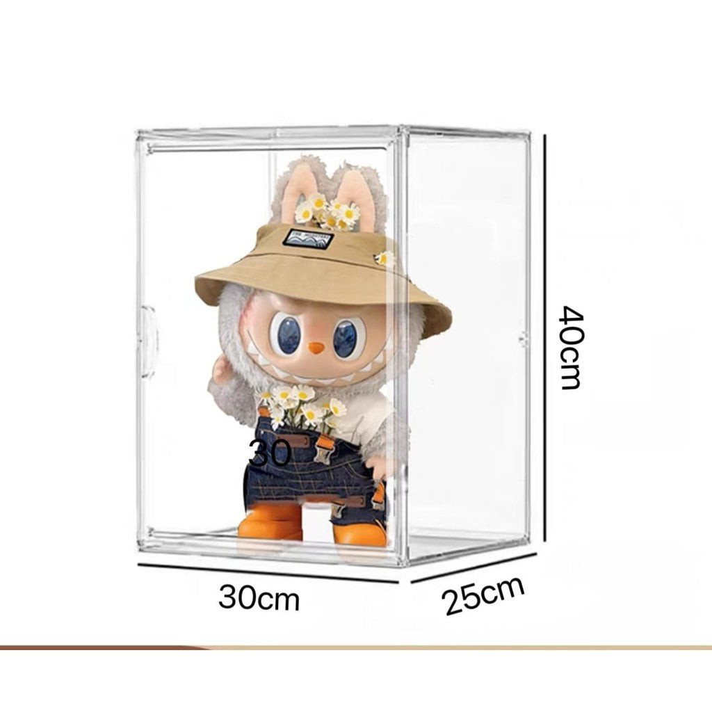 Shopclassyshop Acrylic Labubu Doll plush toy storage display box angel stackable doll dust-proof