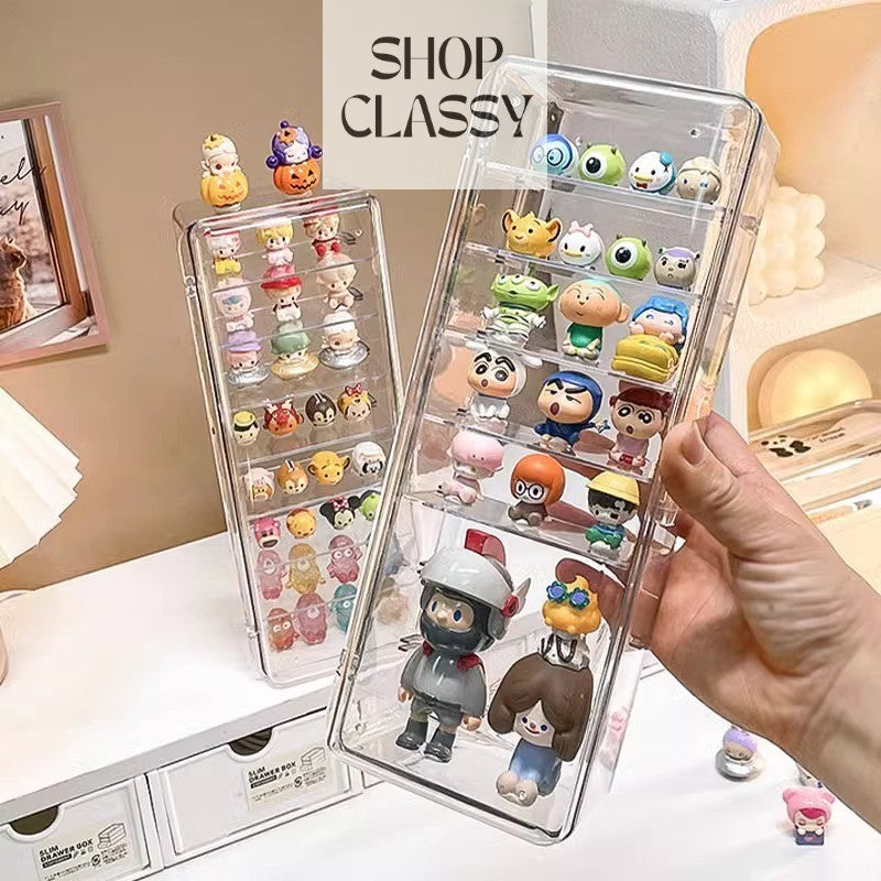Shopclassyshop Acrylic Dust-proof mini figure blind box organizer shelf desktop small sprout grain storage diaplay box
