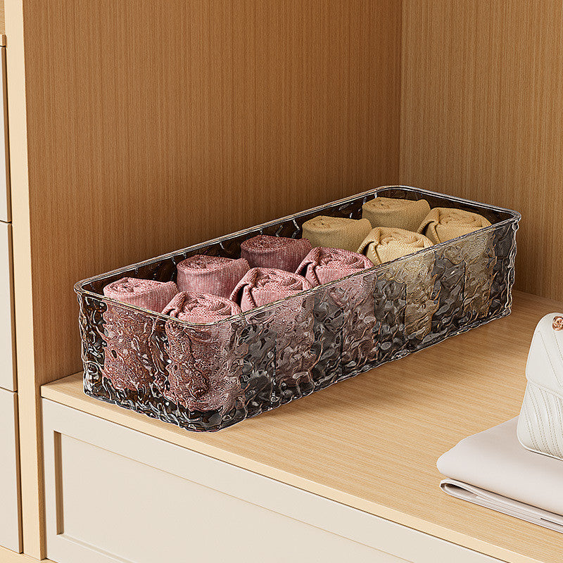 Shopclassyshop Stretchable drawer organizer water ripple five-grid table storage household socks underwear organizer