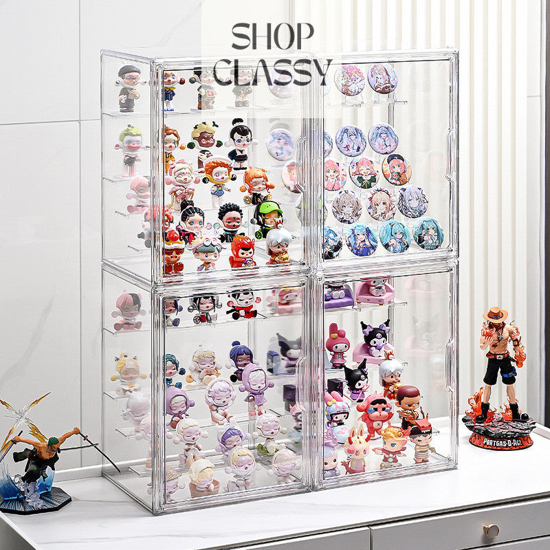 Shopclassyshop Transparent Acrylic Stand blind storage display box acrylic ornaments storage box figure display cabinet