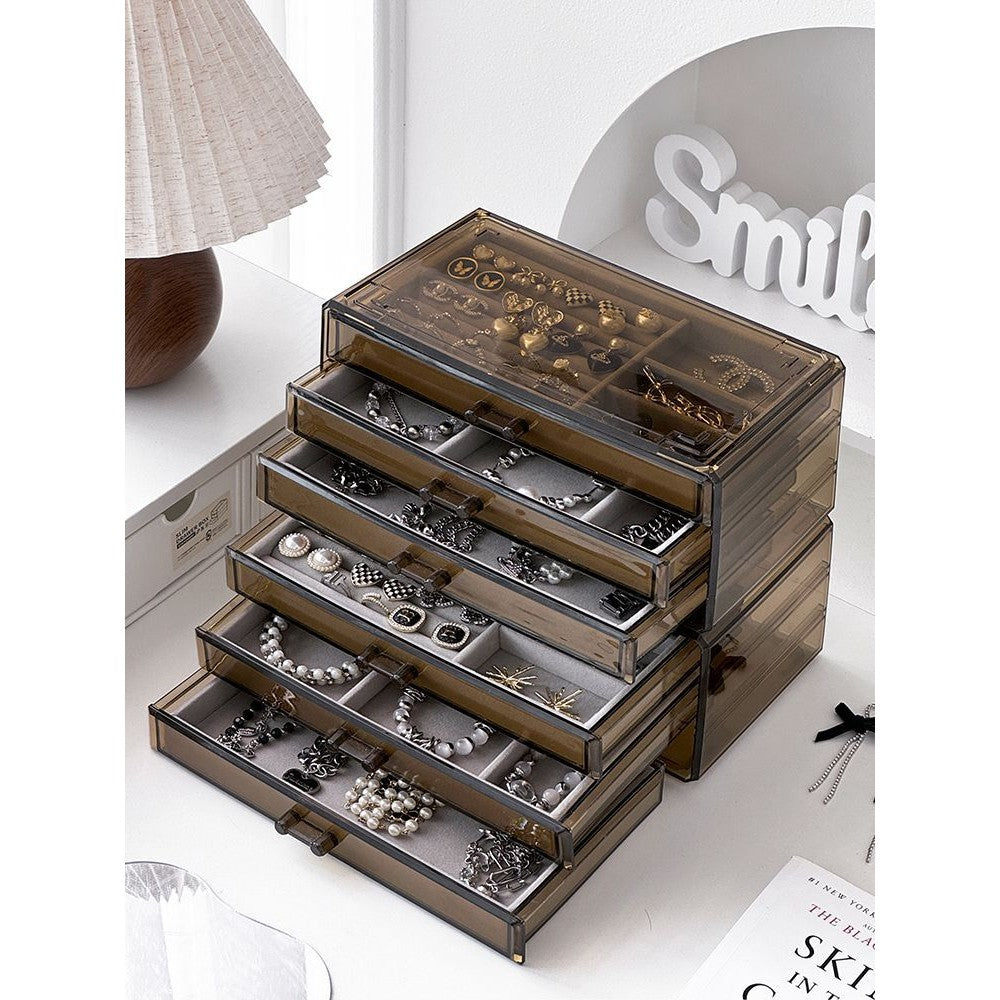 Shopclassy Compartment Jewelry Organizer Storage Box Velvet Ring Earrings Empty Plate Display Box Jewelry Tray customize