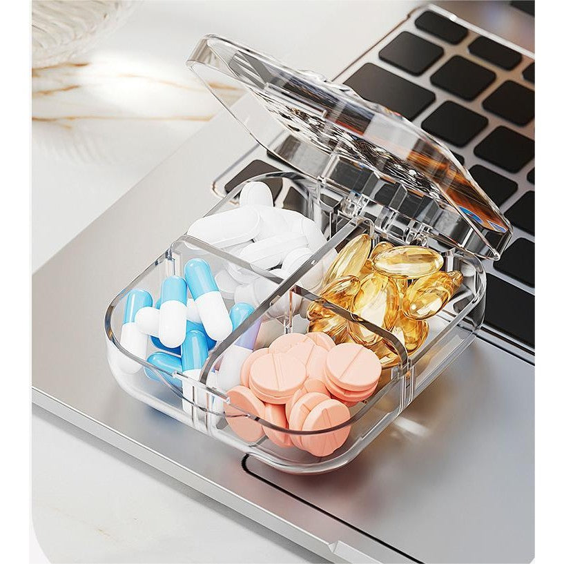 Shopclassyshop Water ripple small jewelry organizer household medicine organizer portable capacity storage pill seal box