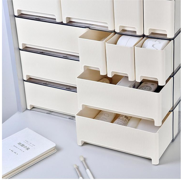 Shopclassyshop Desktop cosmetics drawer organizer storage box high-end luxury dustproof table stackable drawer