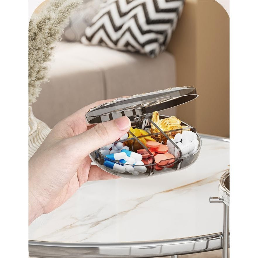 Shopclassyshop Water ripple small jewelry organizer household medicine organizer portable capacity storage pill seal box