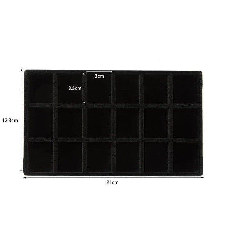 Shopclassy Compartment Jewelry Organizer Storage Box Velvet Ring Earrings Empty Plate Display Box Jewelry Tray customize