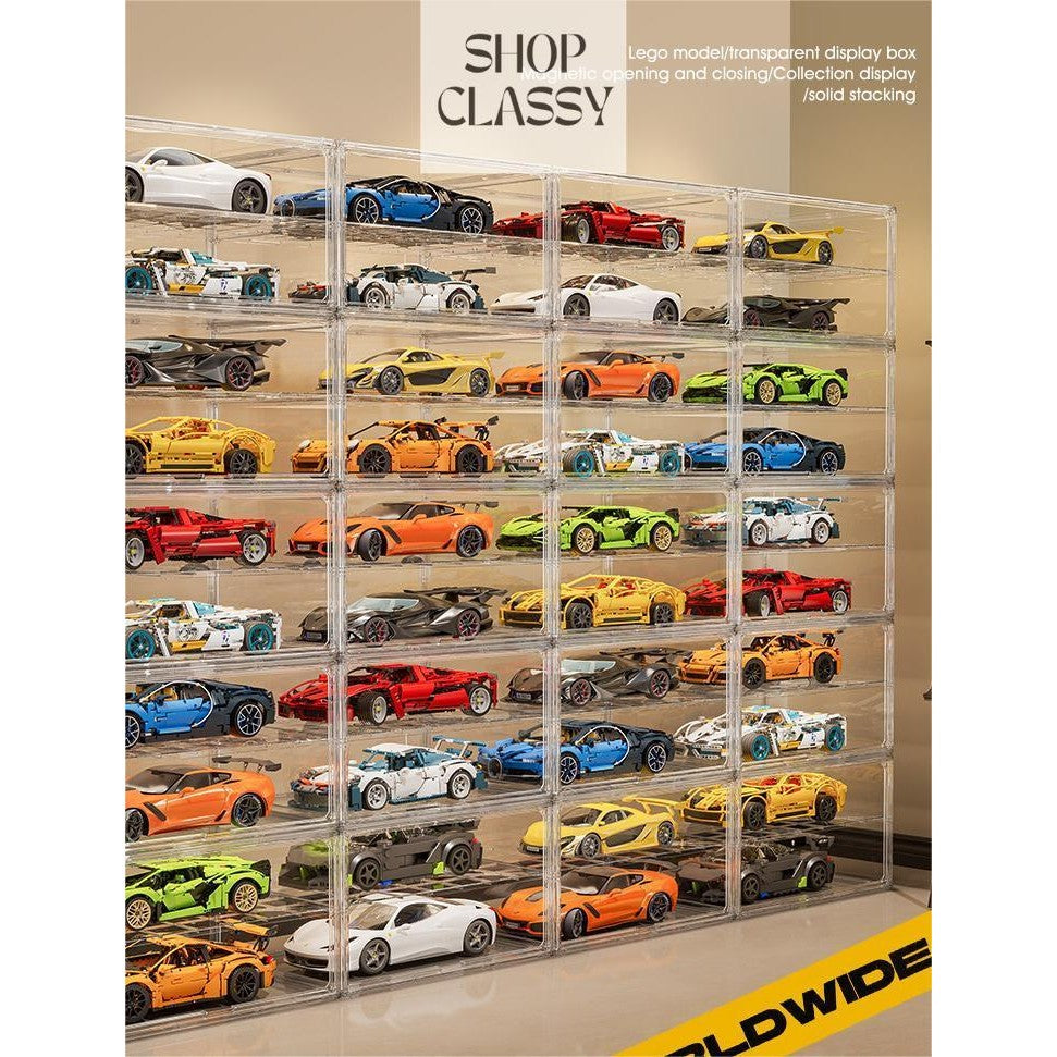 Shopclassyshop 1:12 Toy Car Organizer Display Case Dustproof Storage Box Acrylic Model Transparent