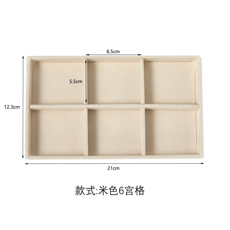 Shopclassy Compartment Jewelry Organizer Storage Box Velvet Ring Earrings Empty Plate Display Box Jewelry Tray customize