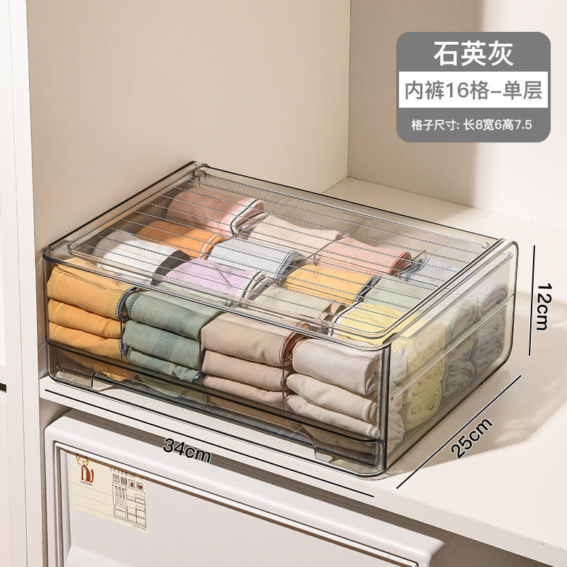 Shopclassyshop drawer-type stackable Underwear storage box household personal drawer organizer wardrobe box