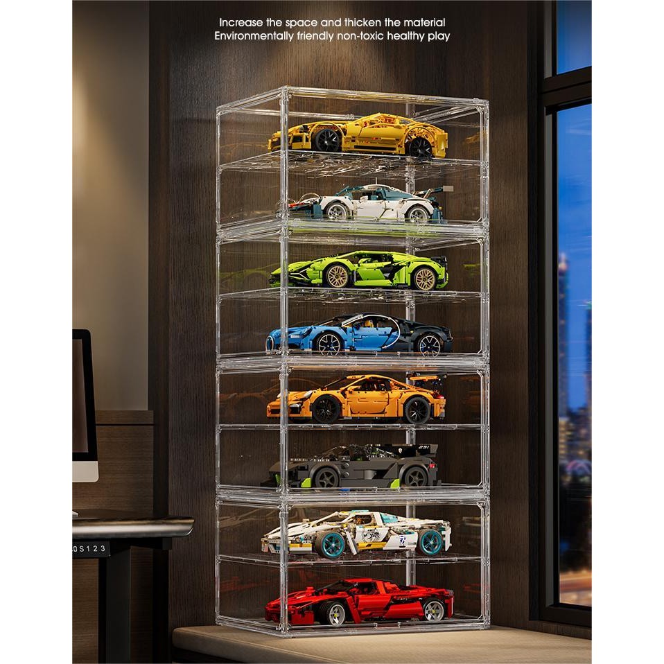 Shopclassyshop 1:12 Toy Car Organizer Display Case Dustproof Storage Box Acrylic Model Transparent