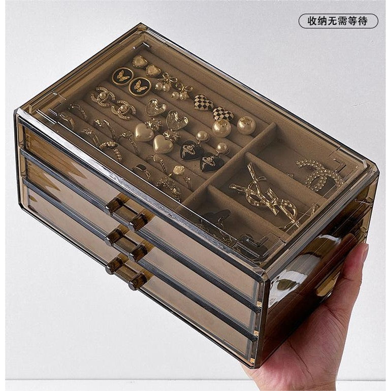 Shopclassy Compartment Jewelry Organizer Storage Box Velvet Ring Earrings Empty Plate Display Box Jewelry Tray customize