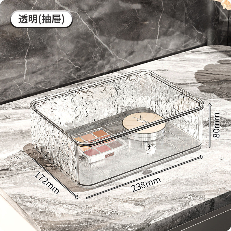 Shopclassyshop water ripples Acrylic storage dustproof Stackable drawer desk Cosmetic Organizer storage box