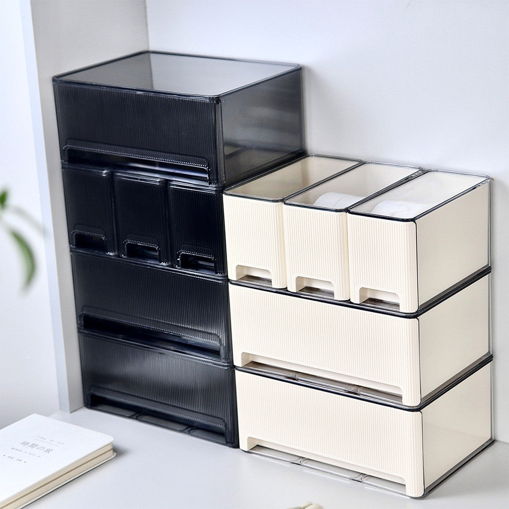 Shopclassyshop Desktop cosmetics drawer organizer storage box high-end luxury dustproof table stackable drawer