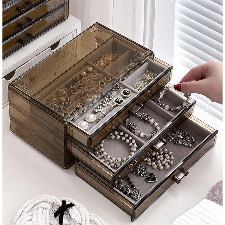 Shopclassy Compartment Jewelry Organizer Storage Box Velvet Ring Earrings Empty Plate Display Box Jewelry Tray customize