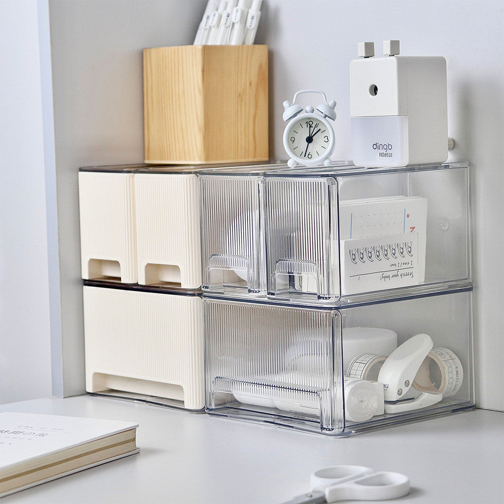 Shopclassyshop Desktop cosmetics drawer organizer storage box high-end luxury dustproof table stackable drawer