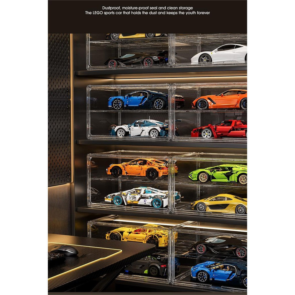 Shopclassyshop 1:12 Toy Car Organizer Display Case Dustproof Storage Box Acrylic Model Transparent