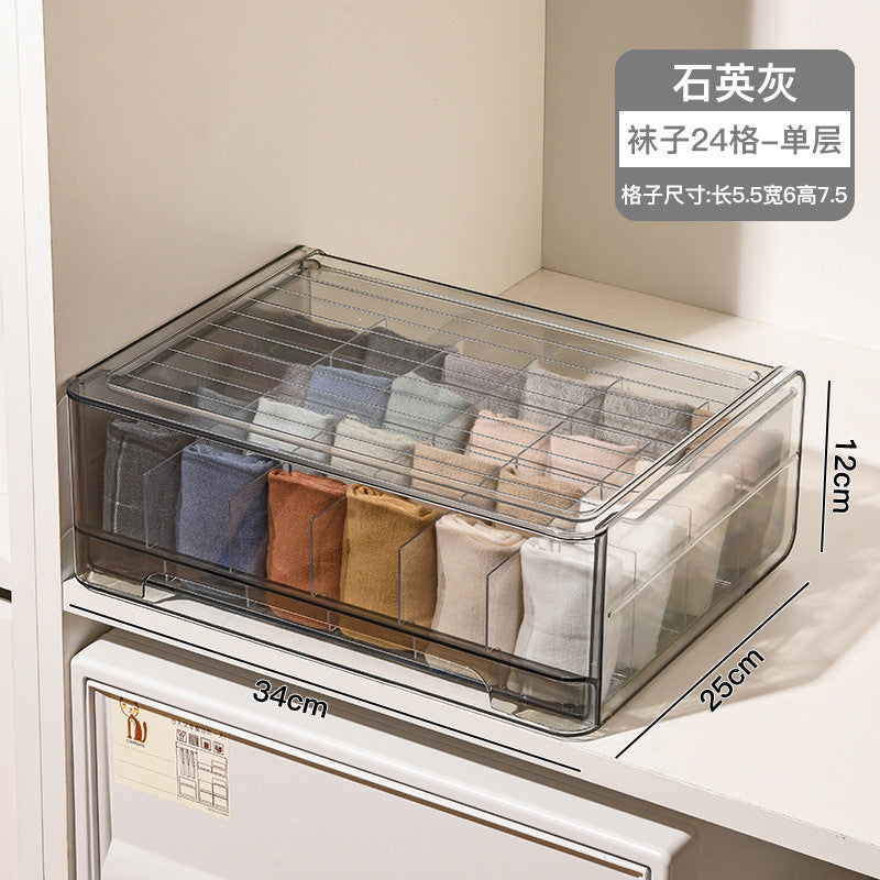 Shopclassyshop drawer-type stackable Underwear storage box household personal drawer organizer wardrobe box
